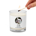Custom Dog Memorial Candle - Photo & Name 'Forever In Our Hearts'