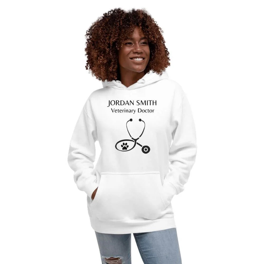 Custom Veterinarian Hoodie - Personalized Doctor Stethoscope Design