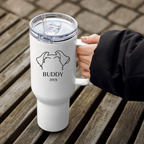 Custom Dog Ears Travel Mug - Personalized Name & Year for Dog Parents
