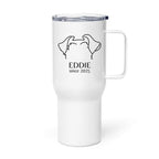 Custom Dog Ears Travel Mug - Personalized Name & Year for Dog Parents