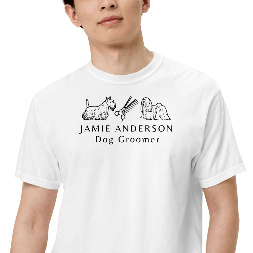 Personalized Dog Groomer Shirt - Name Surname Professional Design