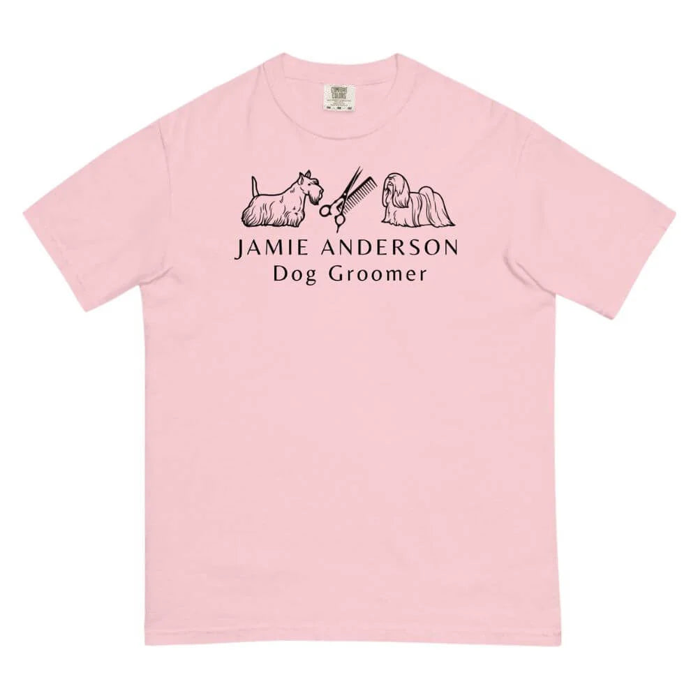 Personalized Dog Groomer Shirt - Name Surname Professional Design