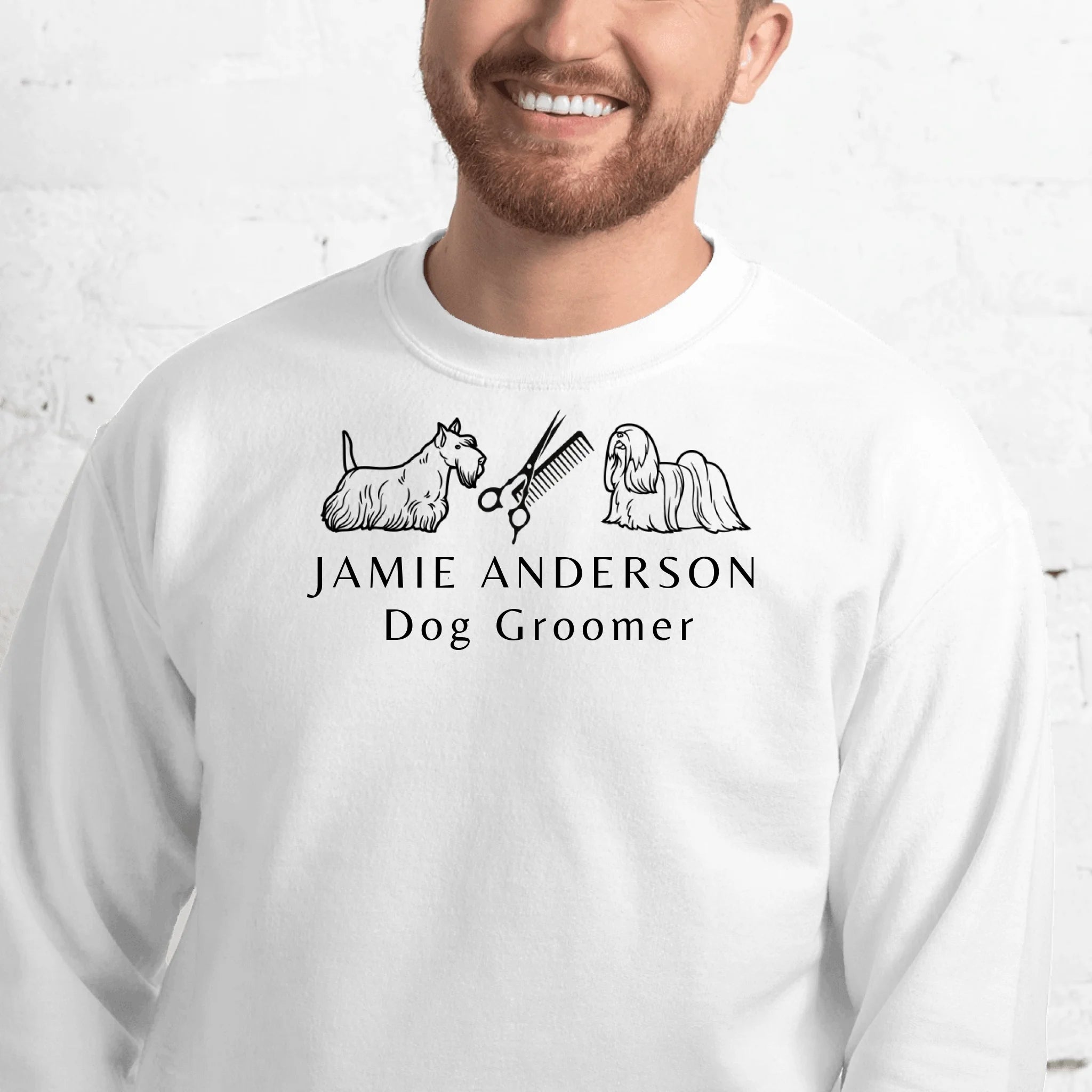 Personalized Dog Groomer Sweatshirt - Custom Name & Title