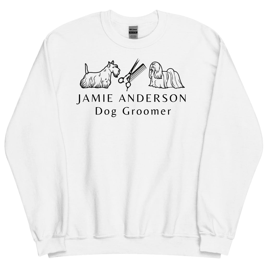 Personalized Dog Groomer Sweatshirt - Custom Name & Title