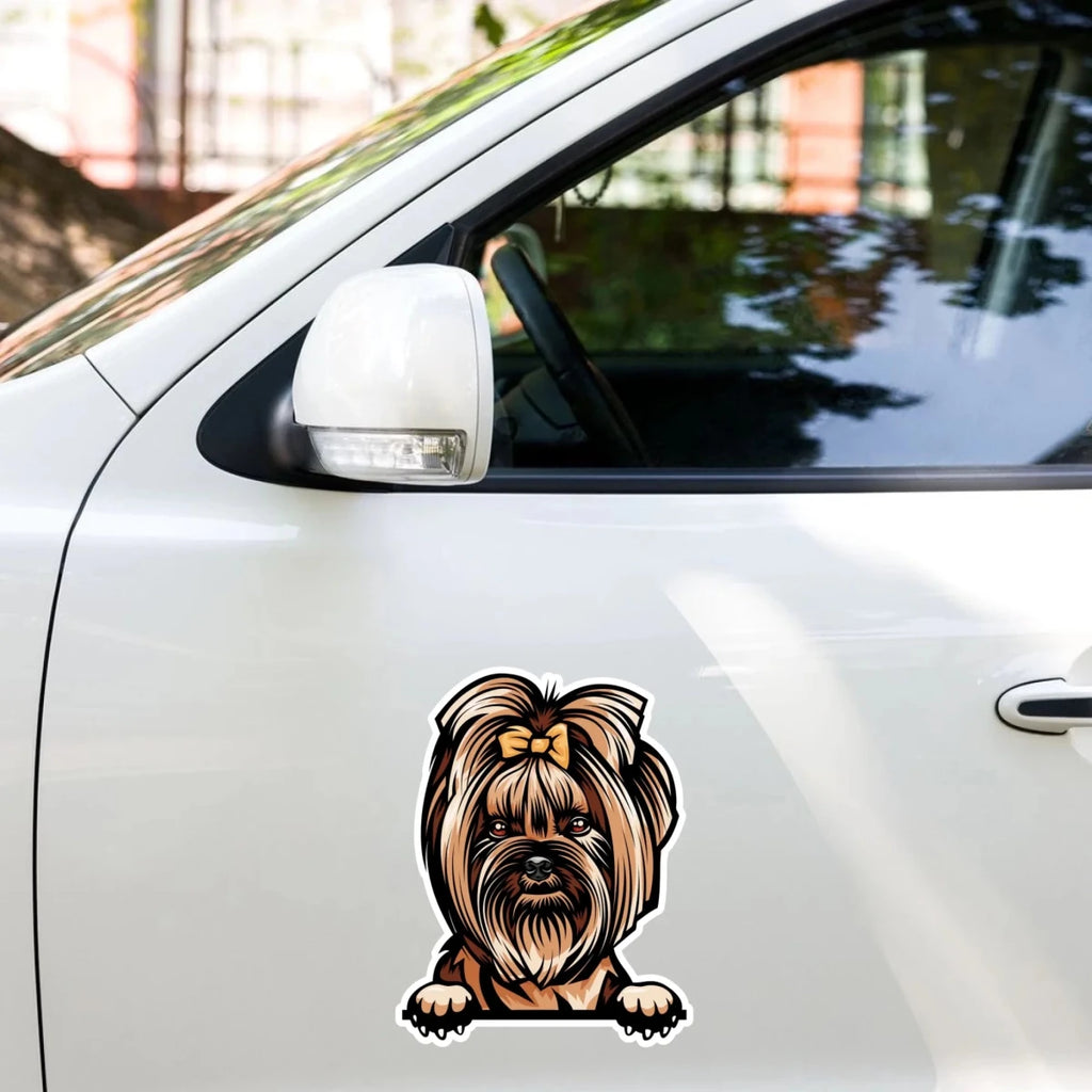 Yorkshire Terrier sticker on car side