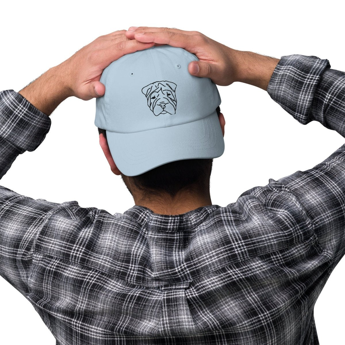 Cap with Embroidered Dog Faces - neleti
