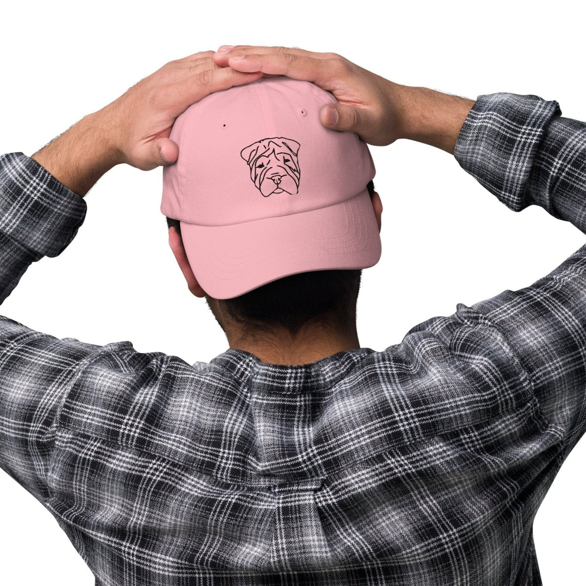 Cap with Embroidered Dog Faces - neleti