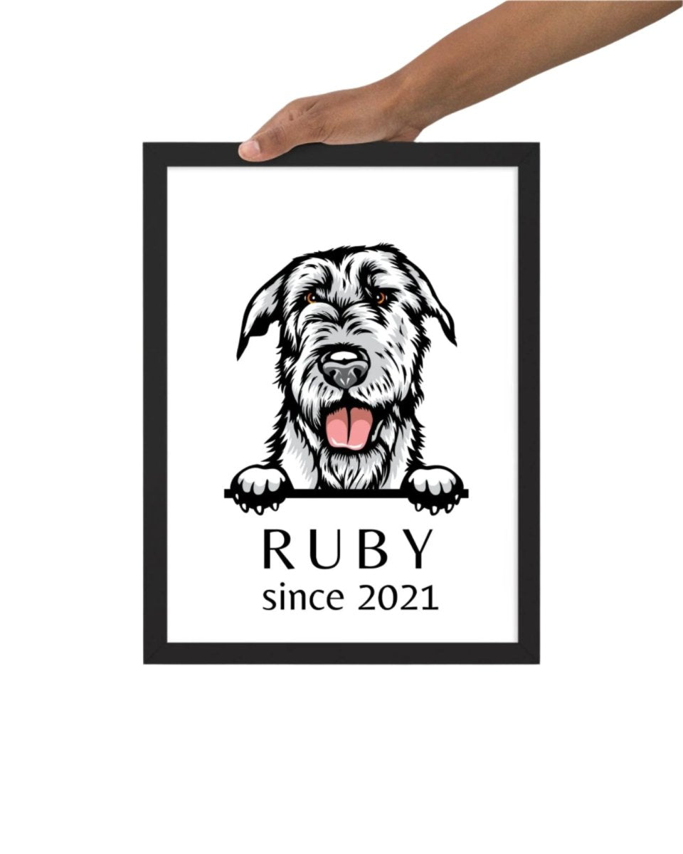 Custom Dog Breed Portrait - Personalized Framed Wall Art with Name & Year - neleti