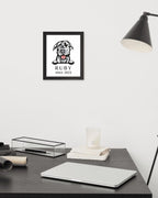 Custom Dog Breed Portrait - Personalized Framed Wall Art with Name & Year - neleti