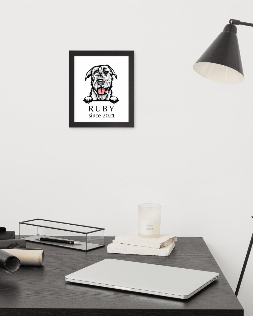 Custom Dog Breed Portrait - Personalized Framed Wall Art with Name & Year - neleti
