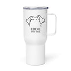 Custom Dog Ears Travel Mug - Personalized Name & Year for Dog Parents - neleti