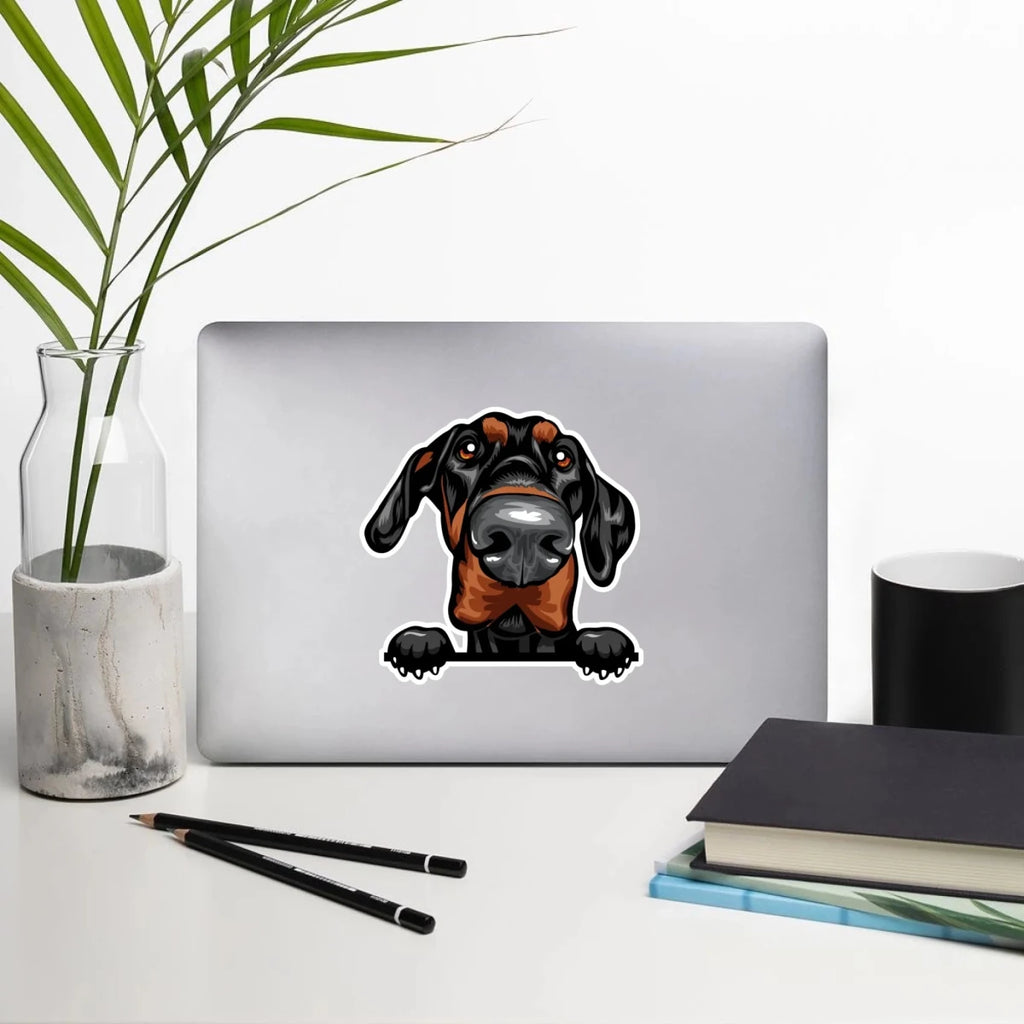 Doberman Pinscher - Waterproof Decal for Car, Laptop, Water Bottle, Notebook, Phone Case | Dog Mom Gift - neleti