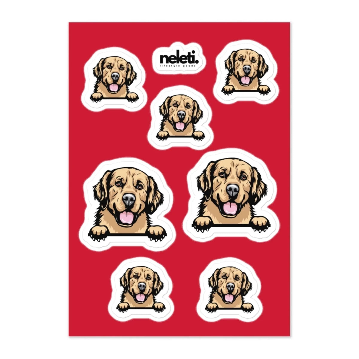 Golden Retriever Sticker - Premium Waterproof Kiss Cut Decal for Car, Laptop, Tumbler | Dog Mom Gift - neleti