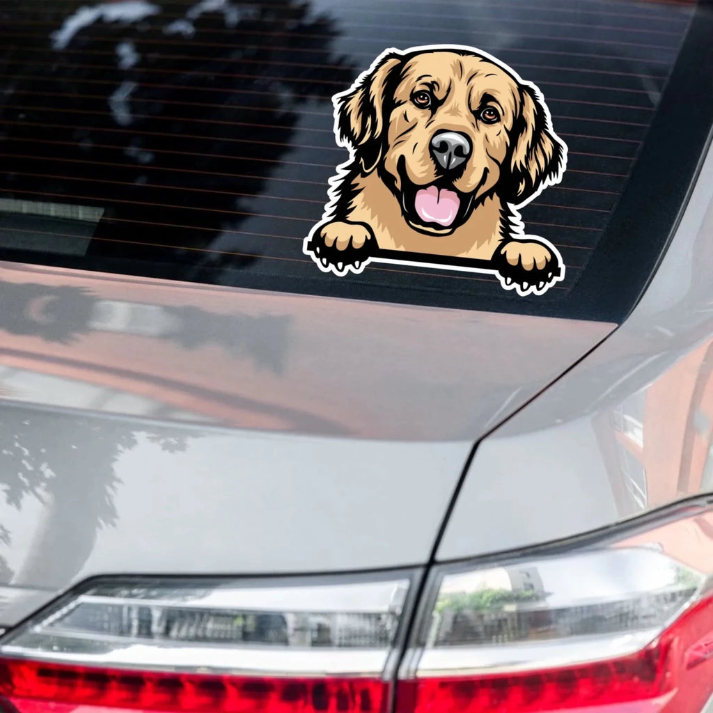 Golden Retriever Sticker - Premium Waterproof Kiss Cut Decal for Car, Laptop, Tumbler | Dog Mom Gift - neleti