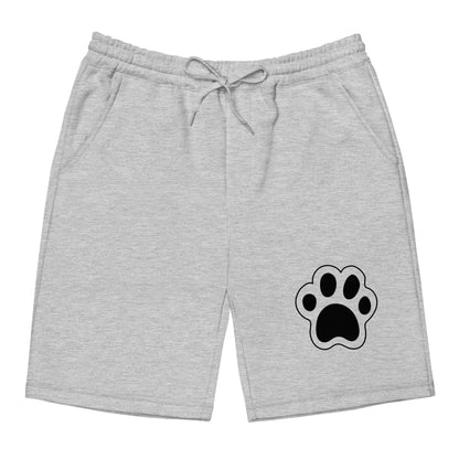 mens-fleece-shorts-grey-with-paw-print