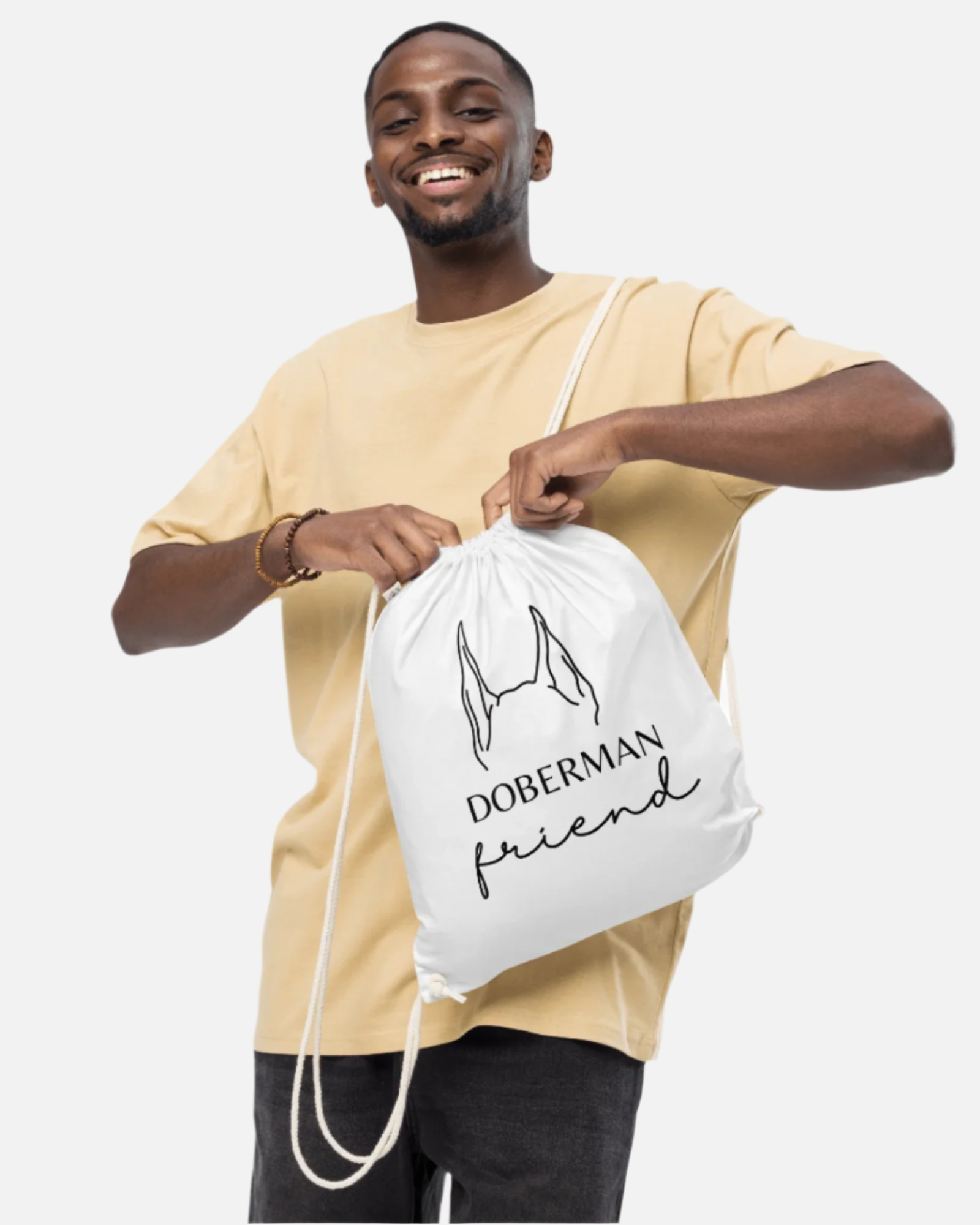 neleti.com-Dog-Ears-on-Organic-Cotton-Drawstring-Bag