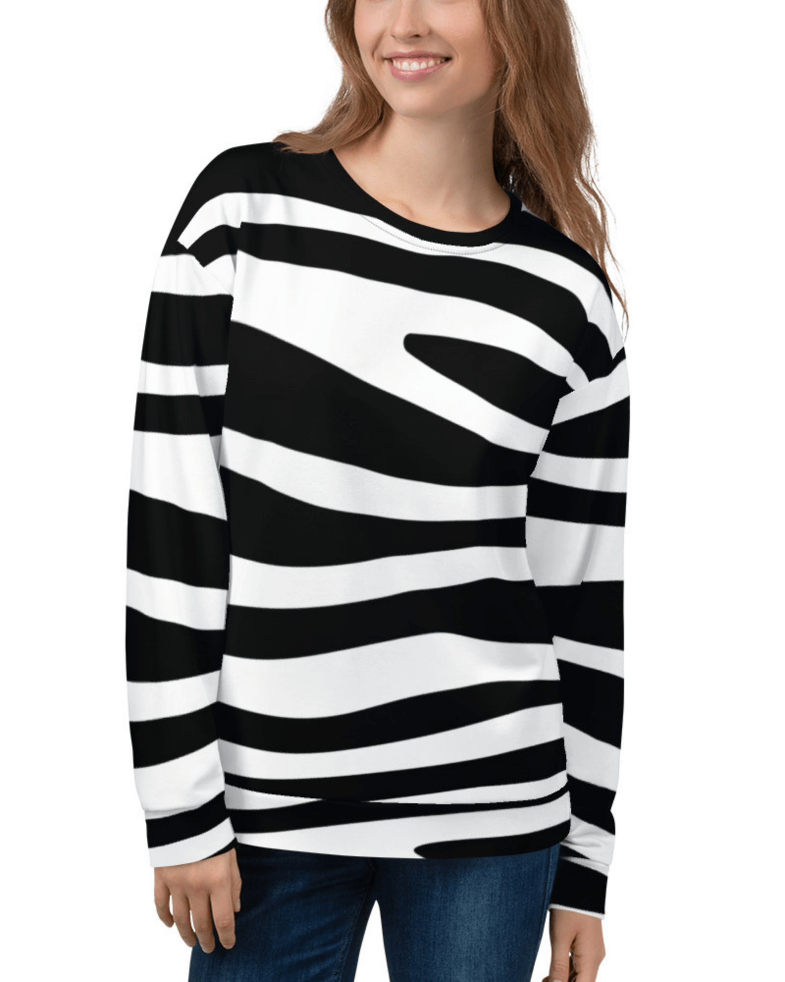 neleti.com-black-and-white-wavy-stripped-sweatshirt-for-women