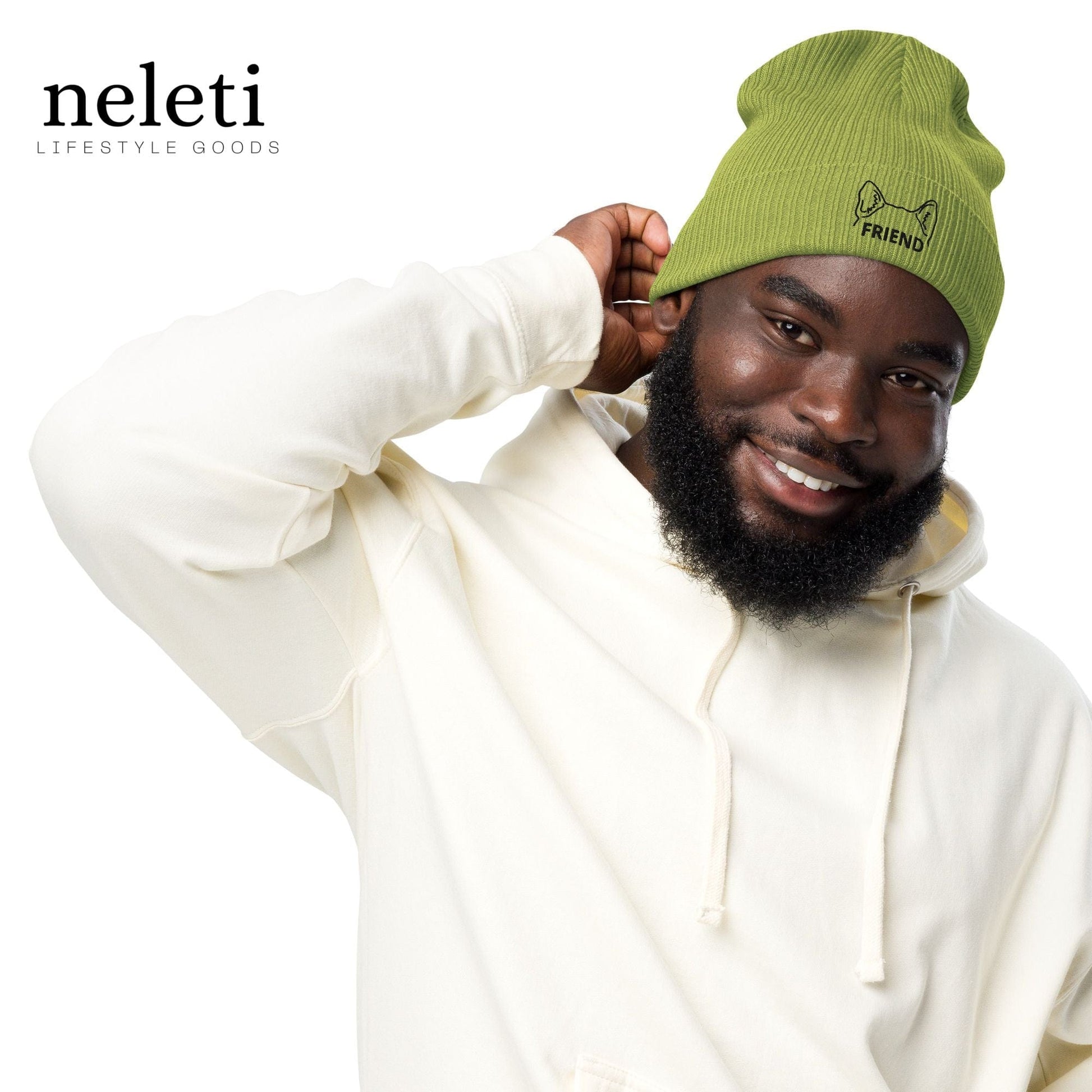 neleti.com-custom-embroidered-green-beanie-for-dog-lovers