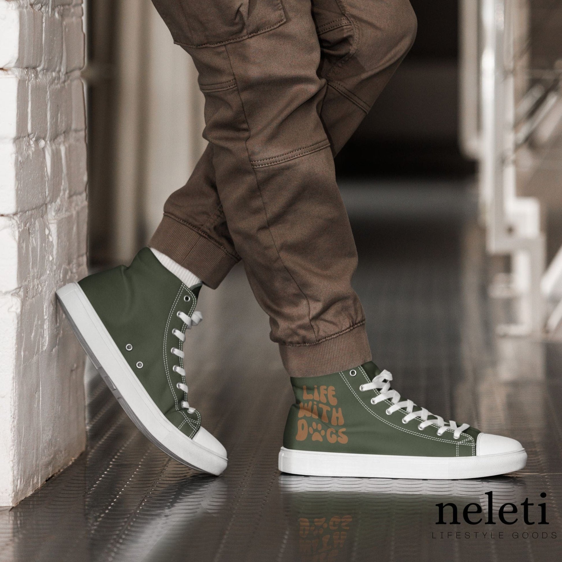 neleti.com-dark-olive-men-canvas-shoes