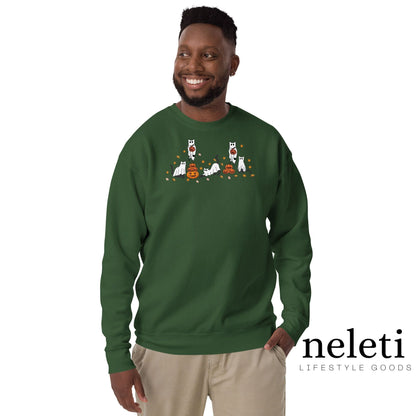 neleti.com-haloween-forest-green-sweatshirt-for-cat-lovers