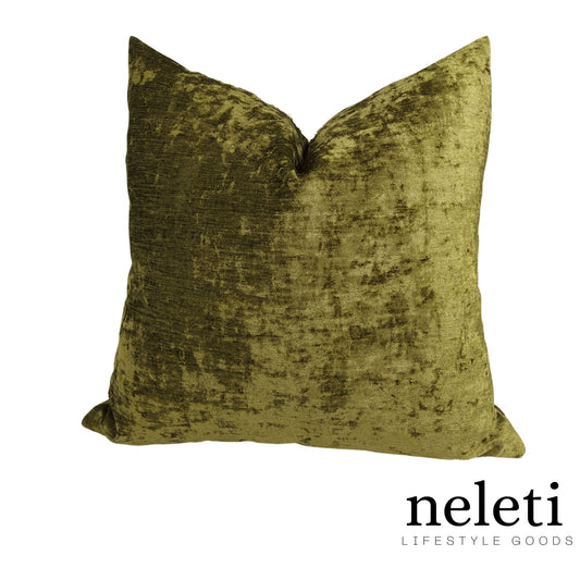 neleti.com-olive-green-chenille-throw-pillow-cover