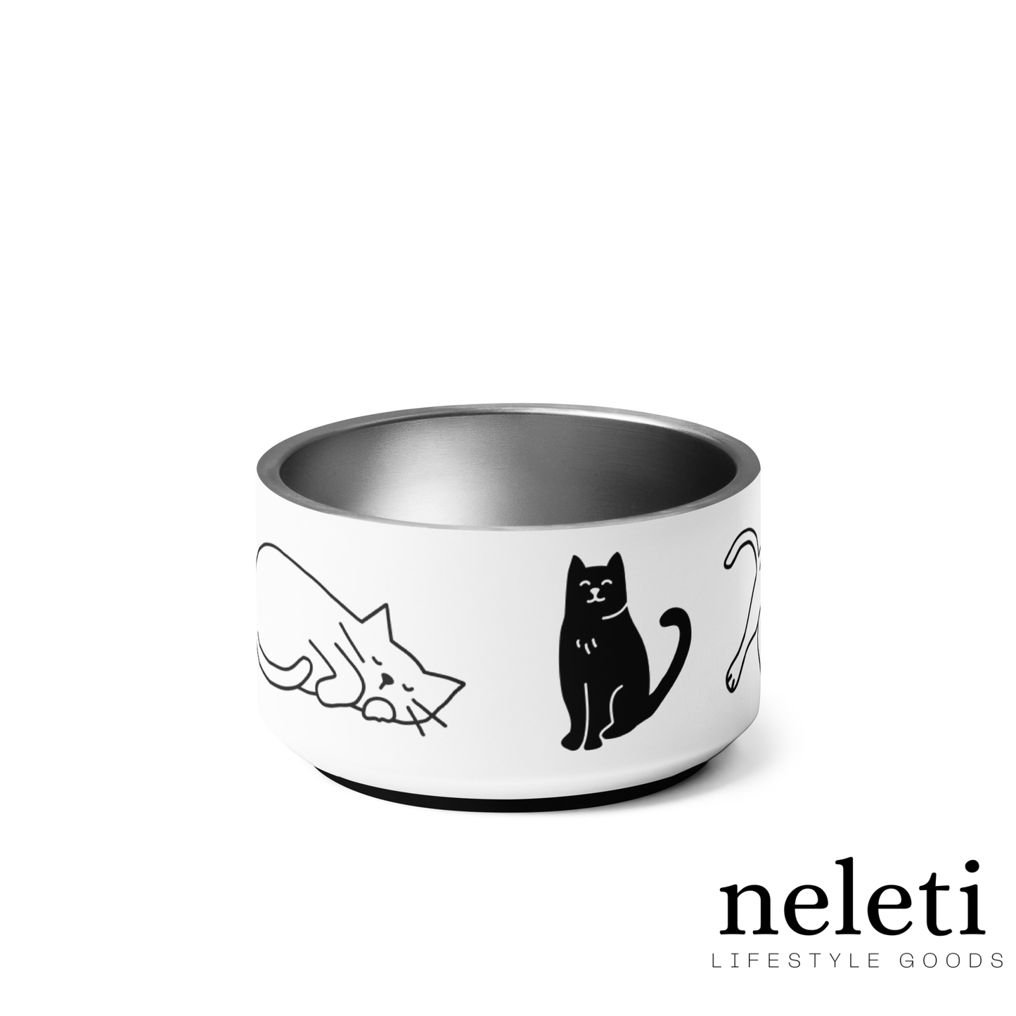 neleti.com-white-insulated-cat-bowl-with-cats-print