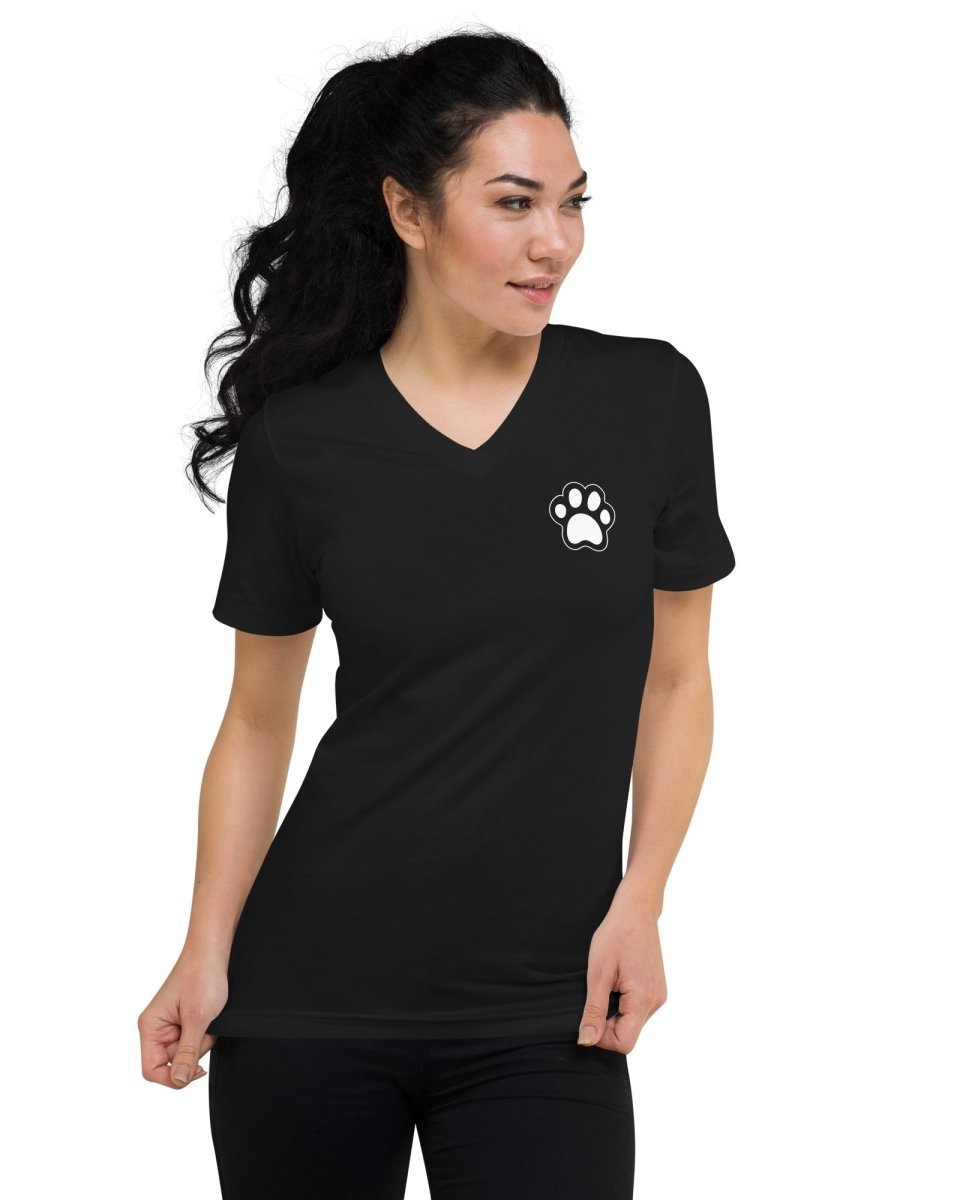 V - Neck Paw Print Shirt - Pet Parents Dog & Cat - neleti