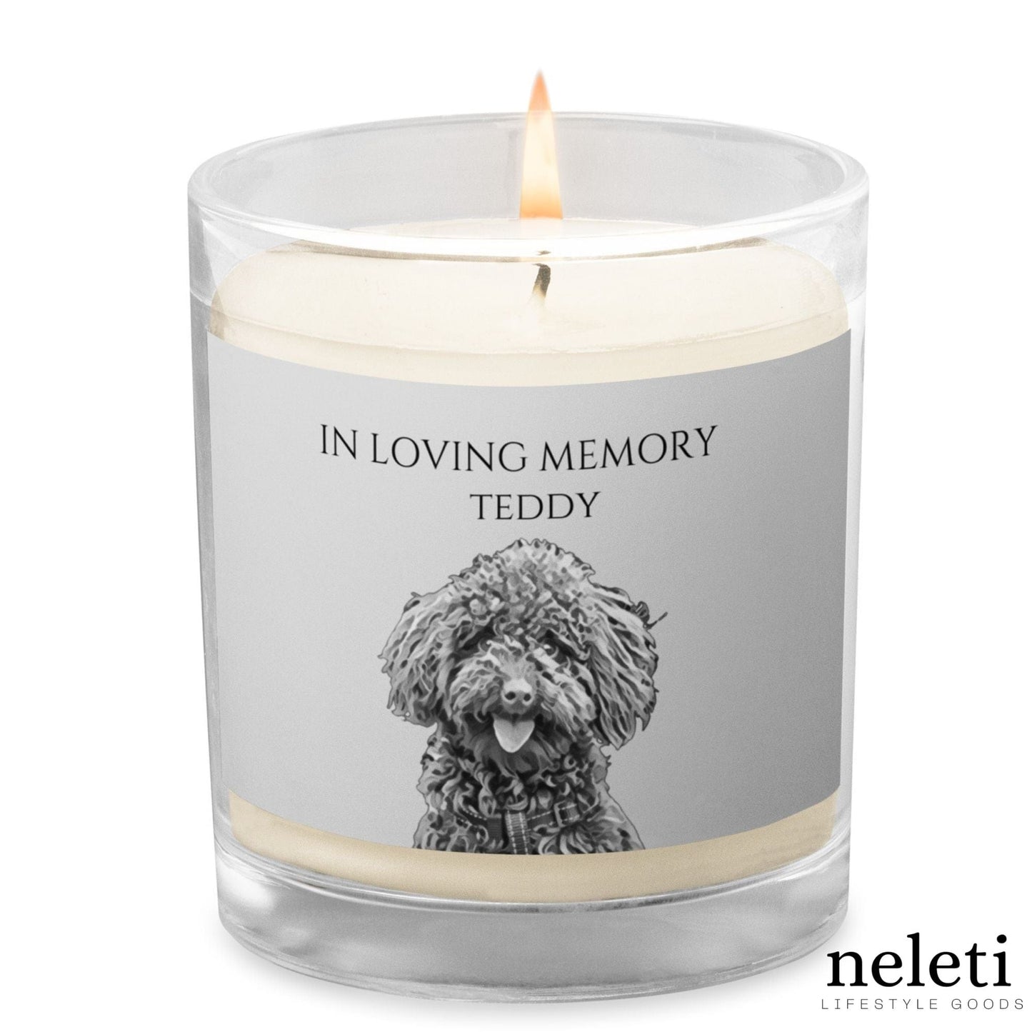 neleti candle Soy Wax Candle with Custom Pet Portrait from Photo