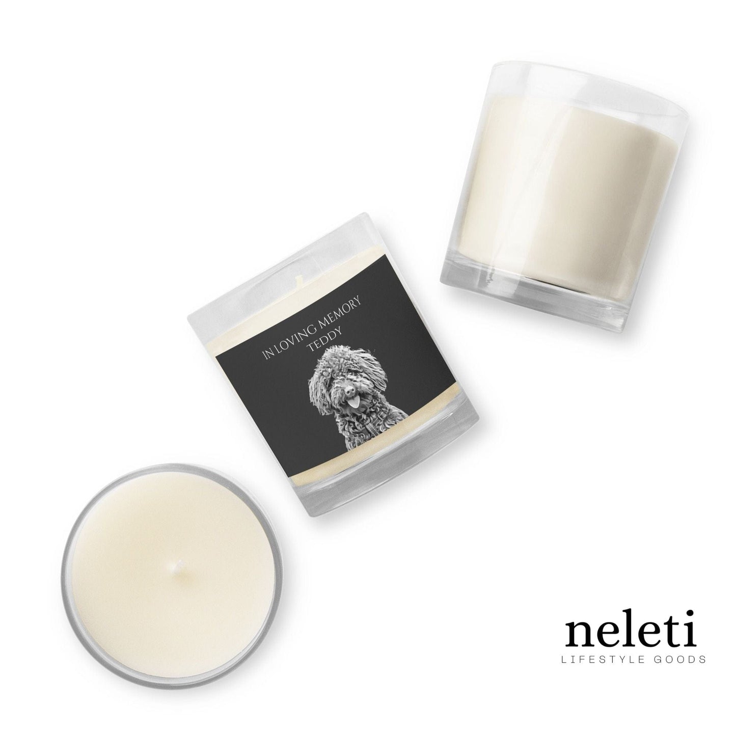 neleti candle Soy Wax Candle with Custom Pet Portrait from Photo