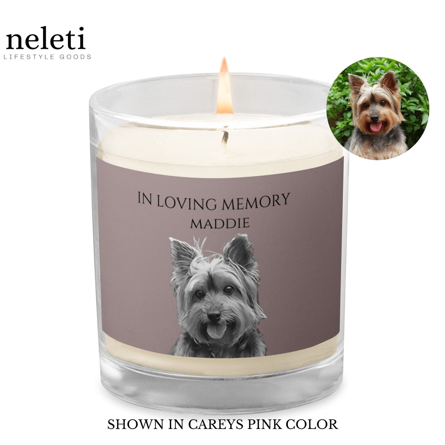 neleti candle Soy Wax Candle with Custom Pet Portrait from Photo