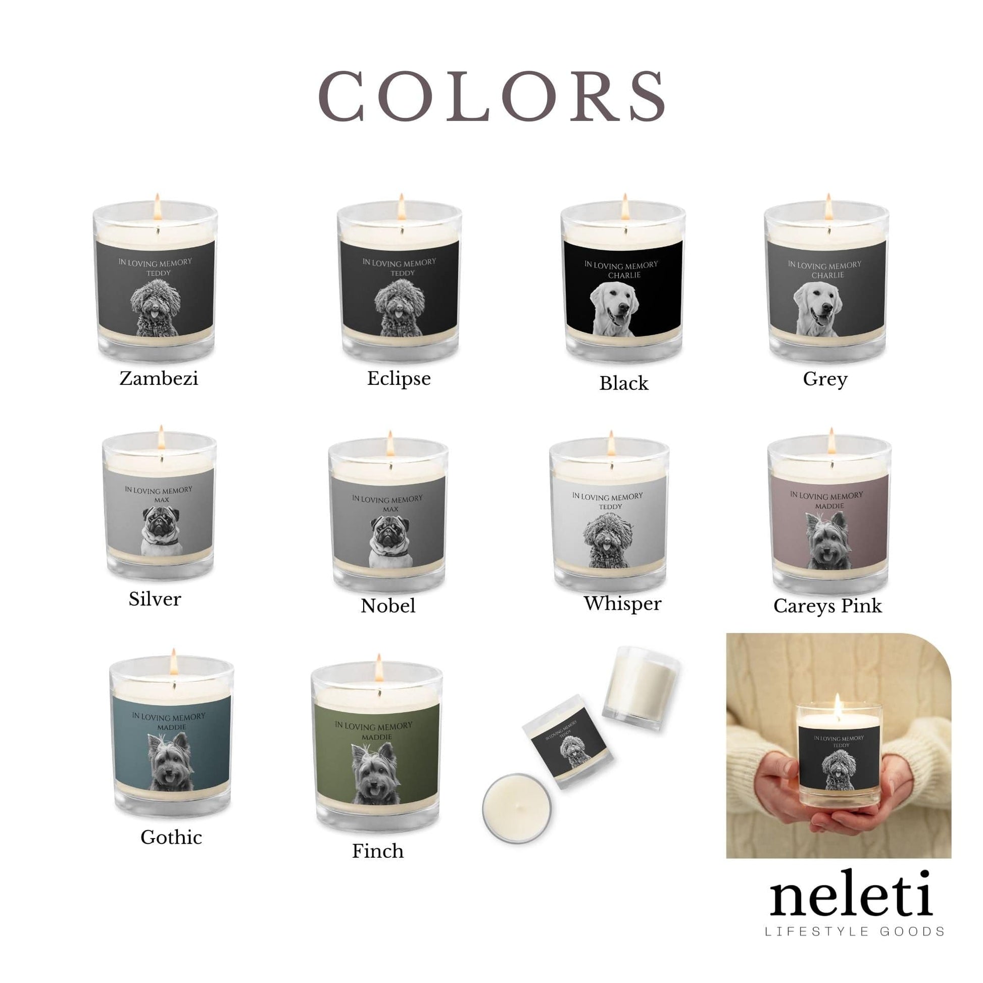 neleti candle Soy Wax Candle with Custom Pet Portrait from Photo