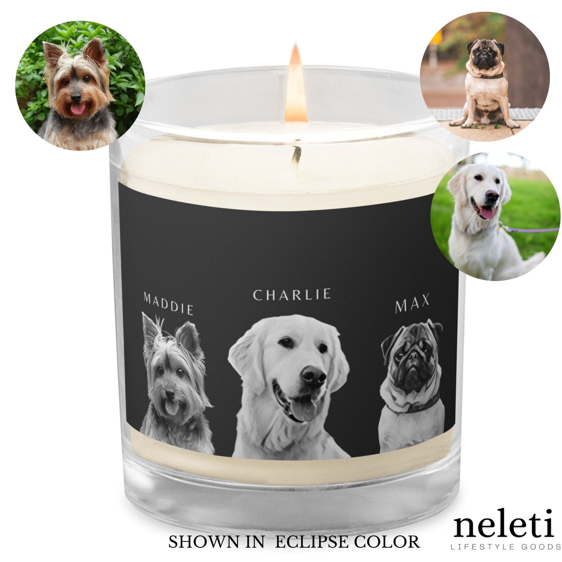 neleti candle Soy Wax Candle with Custom Pet Portrait from Photo