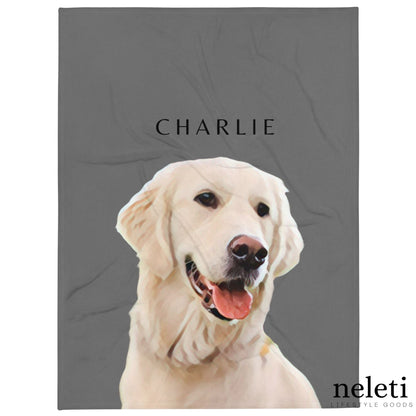 neleti Personalized Blanket with Pet from Photo - Dog Themed Gift