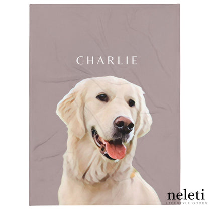 neleti Personalized Blanket with Pet from Photo - Dog Themed Gift