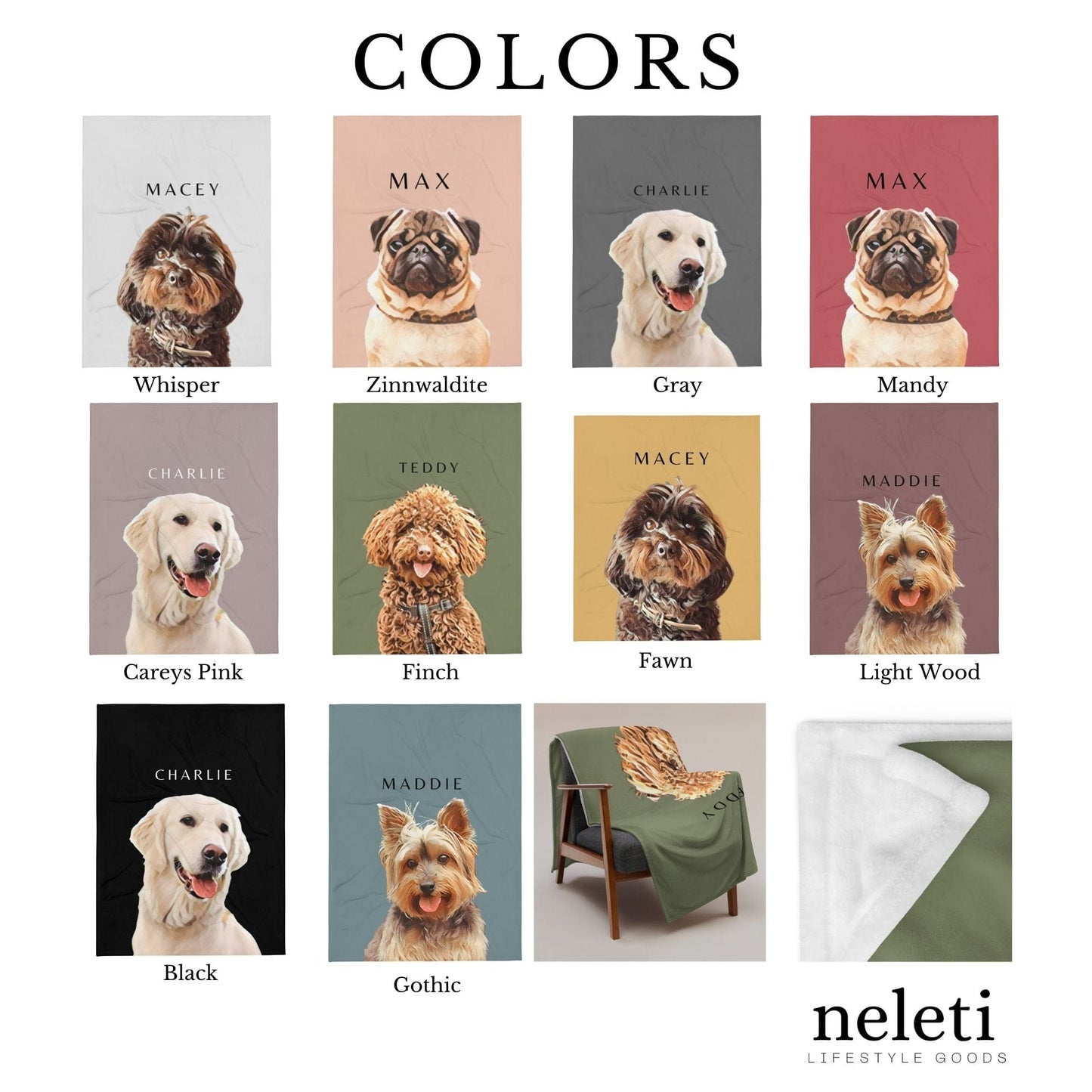 neleti Personalized Blanket with Pet from Photo - Dog Themed Gift