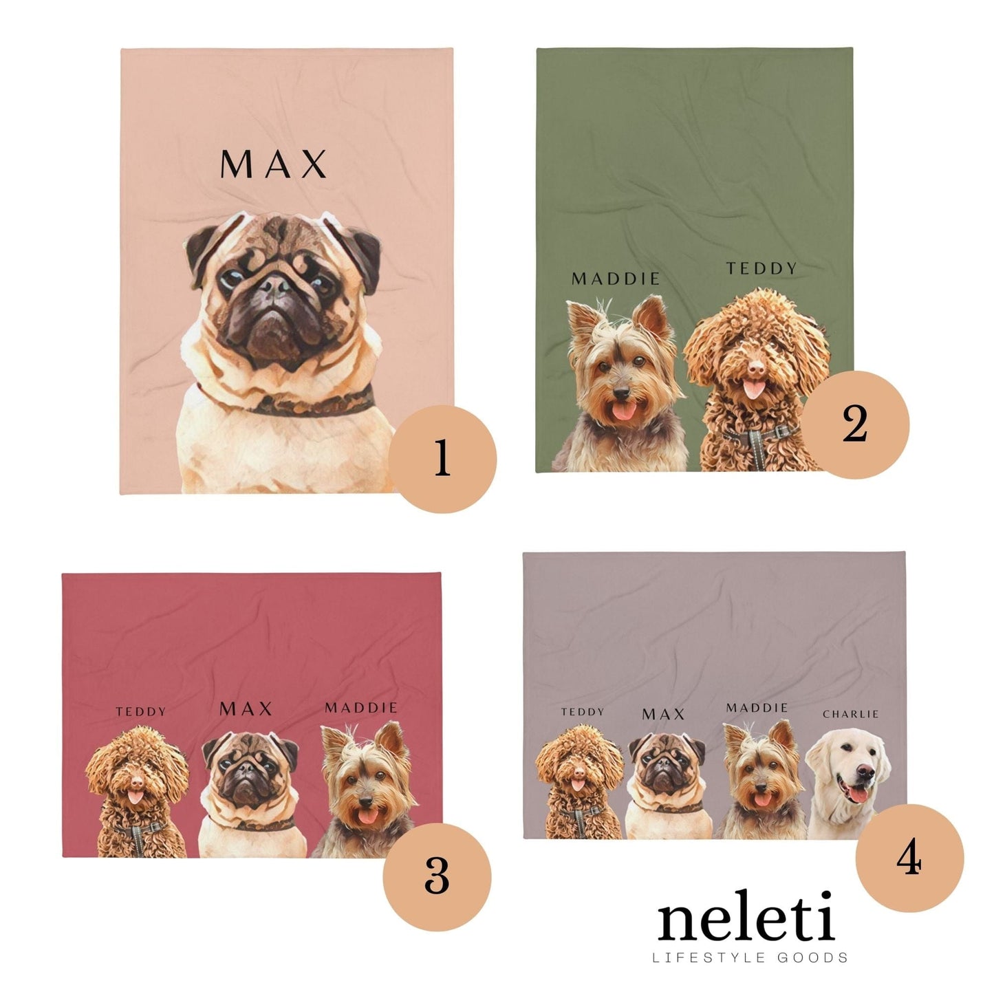 neleti Personalized Blanket with Pet from Photo - Dog Themed Gift