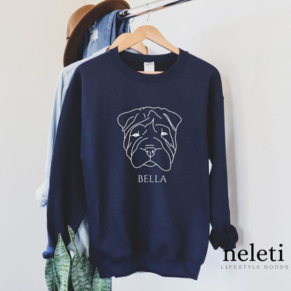 neleti Sweatshirt Navy / S-Unisex Sweatshirt Shar-Pei Dog Mom and Dog Dad Sweatshirt Crewneck