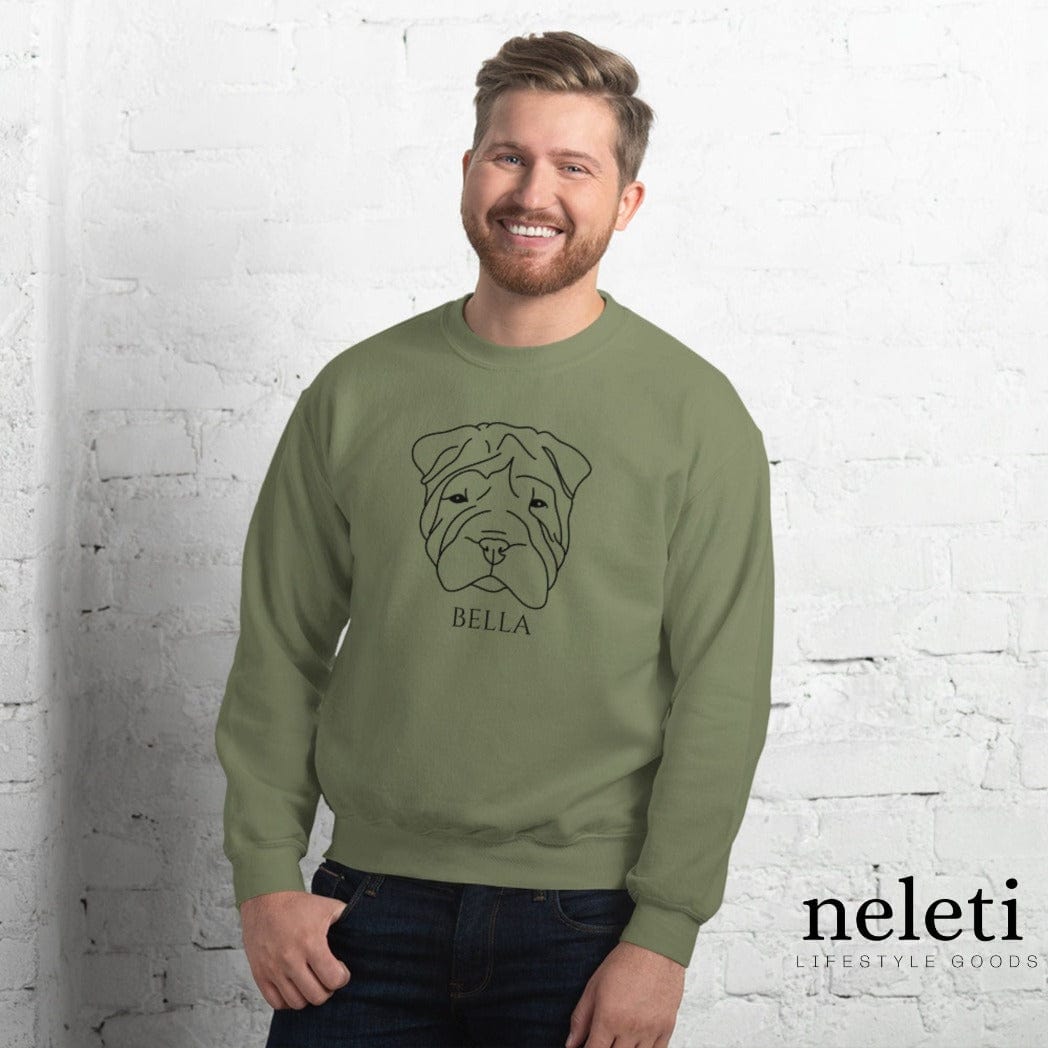 neleti Sweatshirt Shar-Pei Dog Mom and Dog Dad Sweatshirt Crewneck