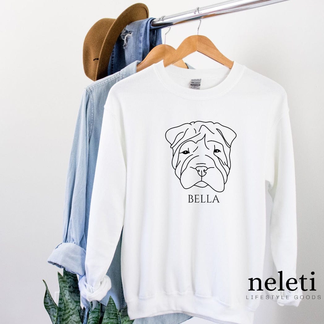 neleti Sweatshirt White / S-Unisex Sweatshirt Shar-Pei Dog Mom and Dog Dad Sweatshirt Crewneck